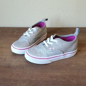 Toddler Girl Vans silver glitter